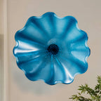 Blown Murano Glass Wall Plates Azure Blue D12inches - BeyPan