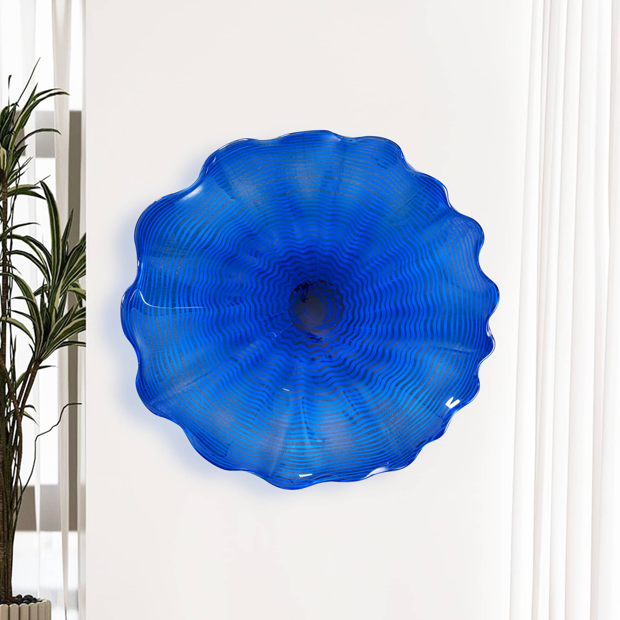 Blown Murano Glass Wall Plates Cobalt Blue D12inches - BeyPan Hauptbild