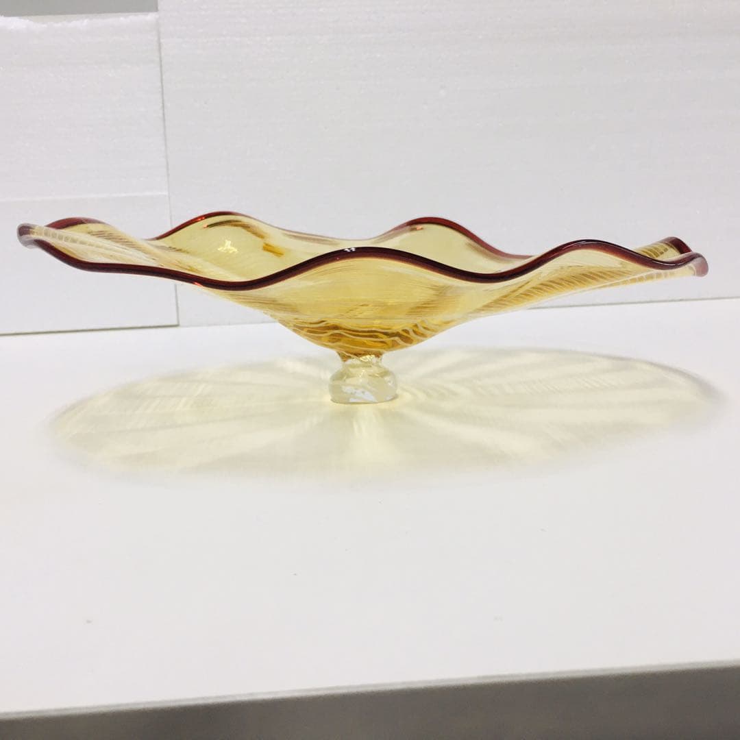 Blown Murano Glass Wall Plates Golden Color D12inches - BeyPan