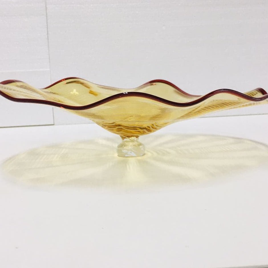 Blown Murano Glass Wall Plates Golden Color D12inches - BeyPan