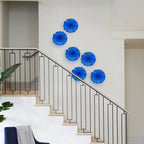 Blown Murano Style Glass Wall Plates - Cobalt Blue Decor D12inches - BeyPan