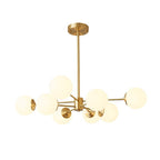 Brass Opal Glass Globe Tier Sputnik Chandelier - BeyPan