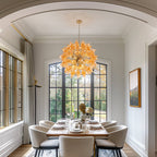 Breathtaking Elegance: Hand-Blown Orange Dandelion Sputnik Chandelier - BeyPan