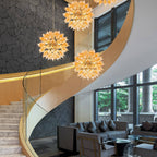 Breathtaking Elegance: Hand-Blown Orange Dandelion Sputnik Chandelier - BeyPan