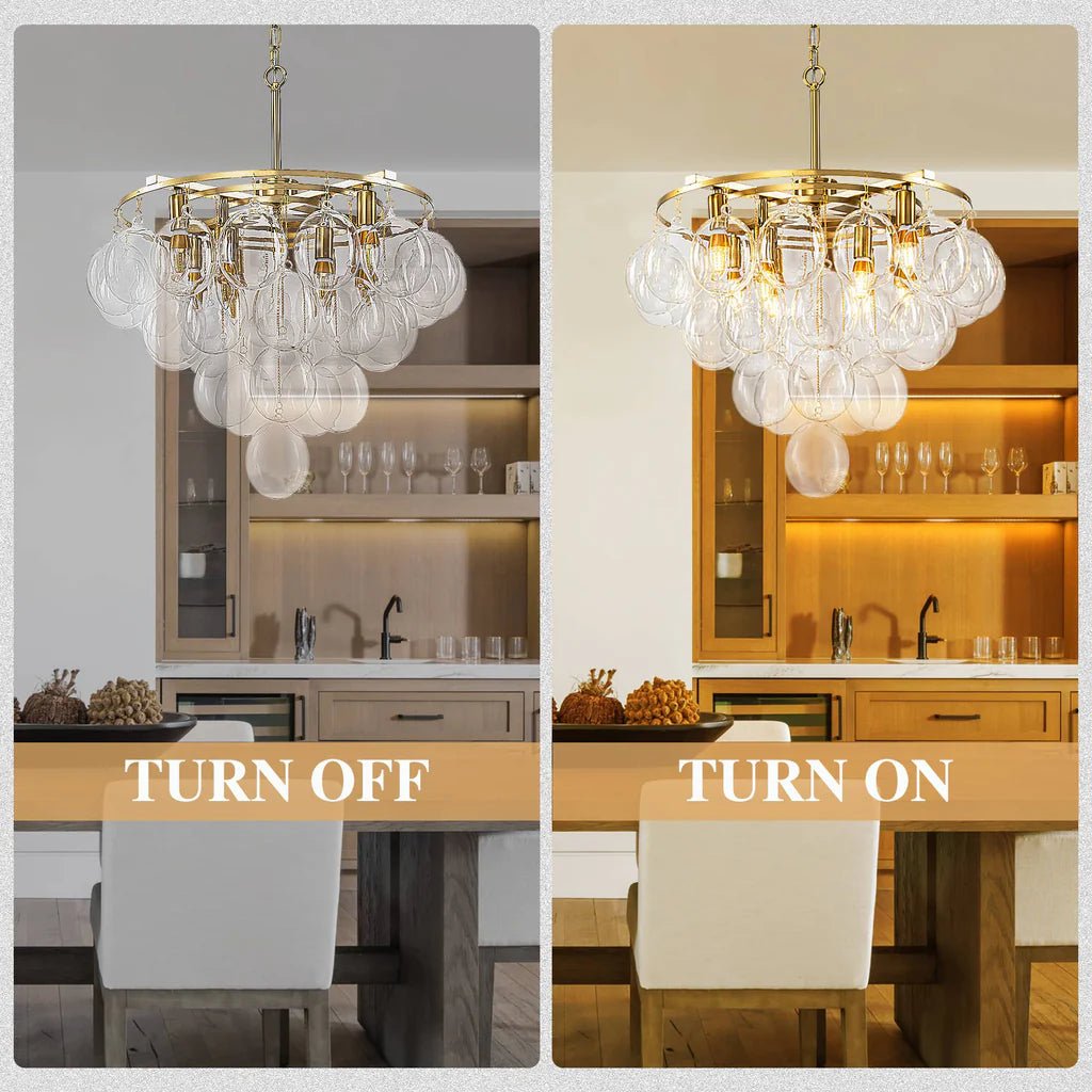 Bubbles Chandelier 4-Tiered Smooth Clear Glass Balloons - BeyPan