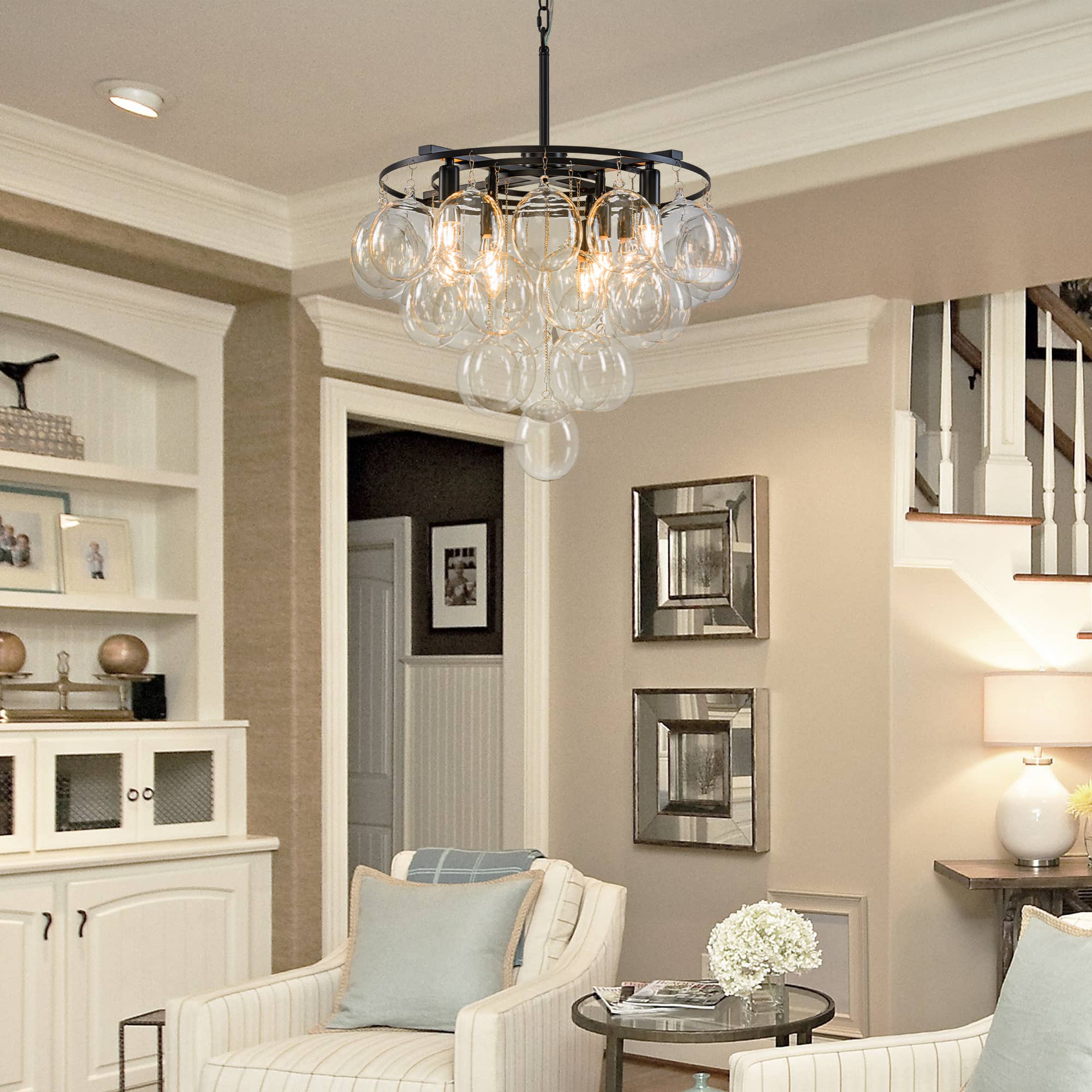 Bubbles Chandelier 4-Tiered Smooth Clear Glass Balloons - BeyPan