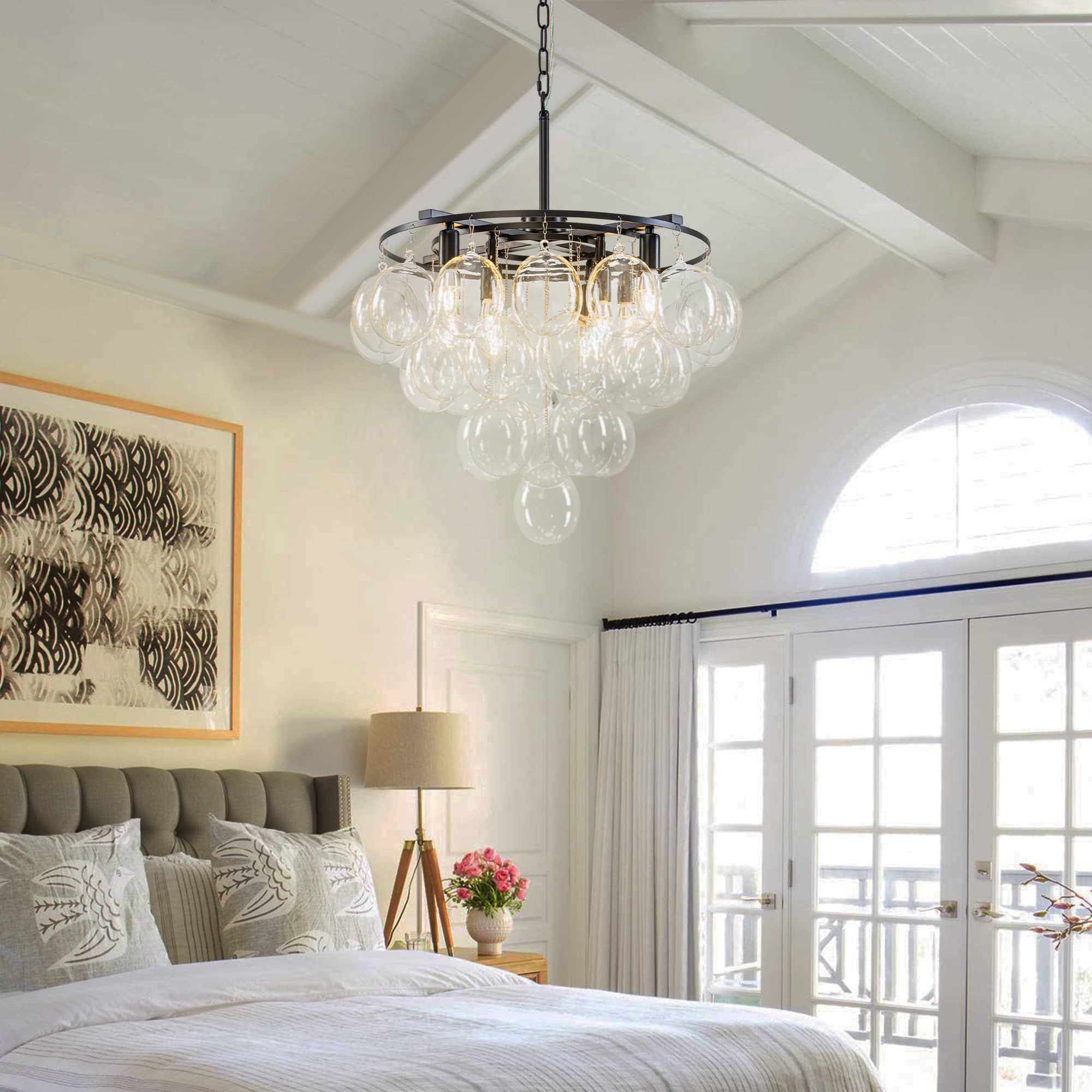 Bubbles Chandelier 4-Tiered Smooth Clear Glass Balloons - BeyPan