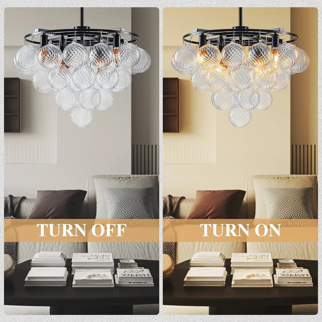 Bubbles Chandelier 4-Tiered Textured Glass Balls - BeyPan