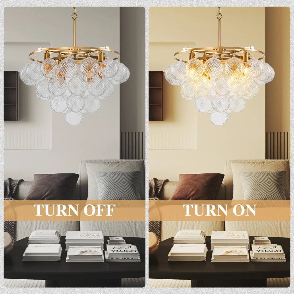 Bubbles Chandelier 4-Tiered Textured Glass Balls - BeyPan