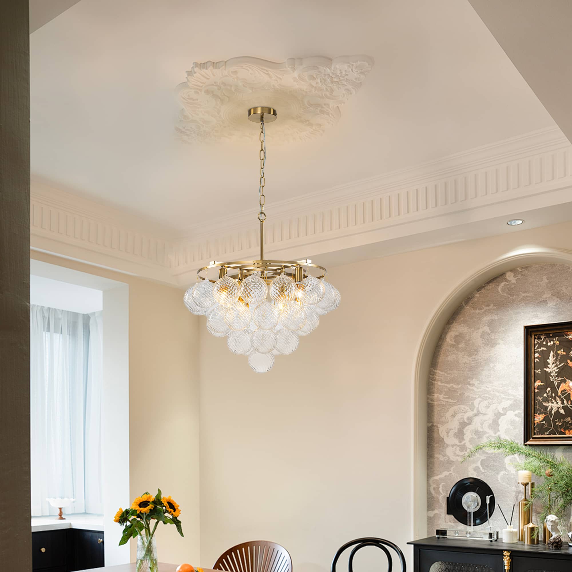 Bubbles Chandelier 4-Tiered Textured Glass Balls - BeyPan