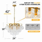 Bubbles Chandelier 4-Tiered Textured Glass Balls - BeyPan