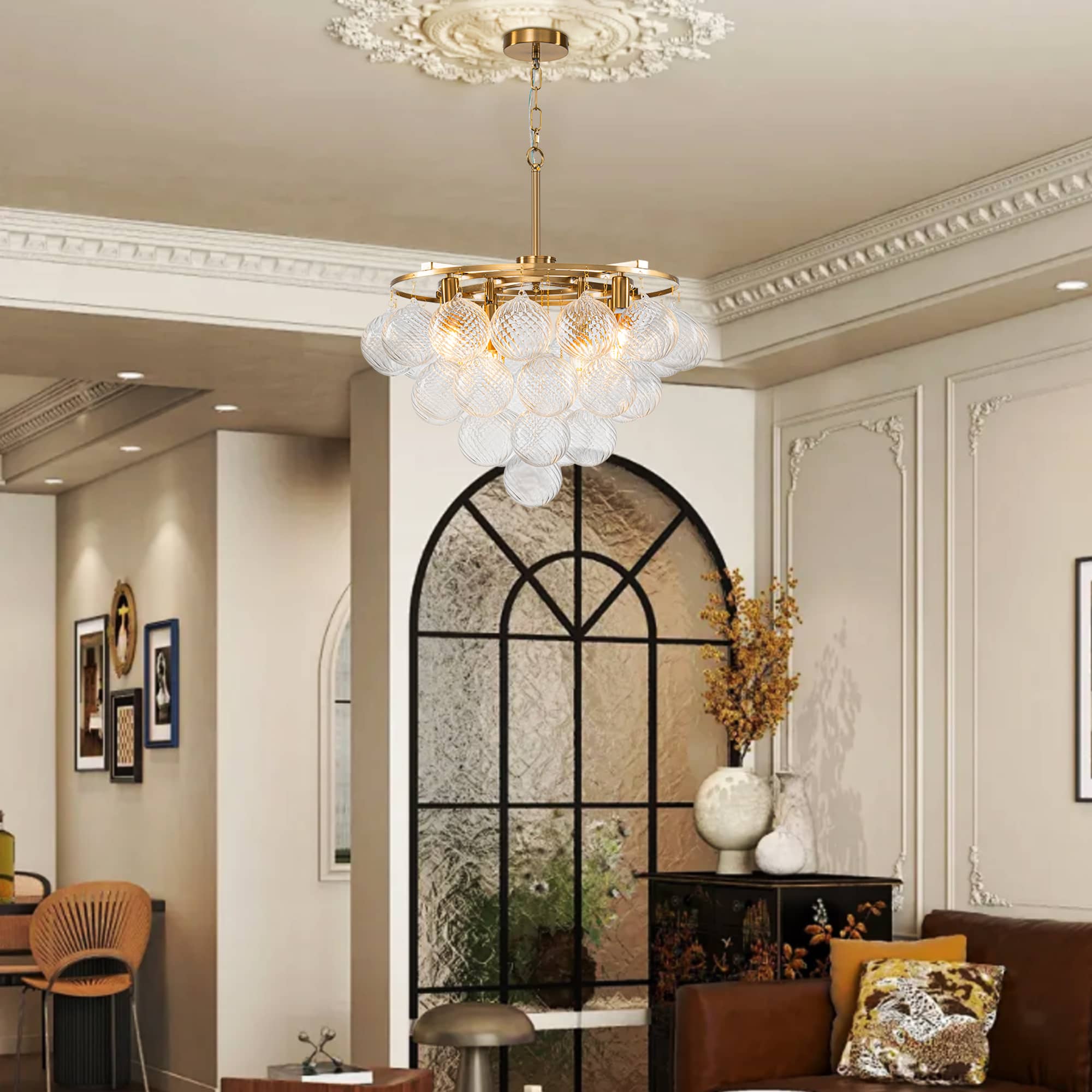 Bubbles Chandelier 4-Tiered Textured Glass Balls - BeyPan