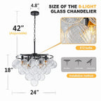 Bubbles Chandelier 4-Tiered Textured Glass Balls - BeyPan