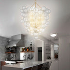 Bubbles Chandelier Clear Glass Ball Swirled Texture D36"*H44" - BeyPan