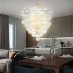 Bubbles Chandelier Clear Glass Ball Swirled Texture D36"*H44" - BeyPan