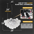 Bubbles Chandelier Clear Swirled Texture Ball Black Frame - BeyPan