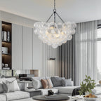 Bubbles Chandelier Clear Swirled Texture Ball Black Frame - BeyPan