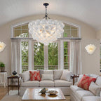 Bubbles Chandelier Clear Swirled Texture Ball Black Frame - BeyPan