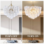 Bubbles Chandelier Clear Swirled Texture Ball Gold Frame - BeyPan