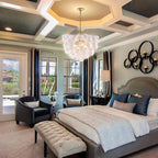 Bubbles Chandelier Clear Swirled Texture Ball Gold Frame - BeyPan
