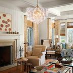 Bubbles Chandelier Clear Swirled Texture Ball Gold Frame - BeyPan