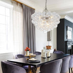 Bubbles Chandelier Clear Swirled Texture Ball Nickel Frame - BeyPan