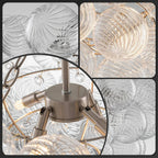 Bubbles Chandelier Clear Swirled Texture Ball Nickel Frame - BeyPan