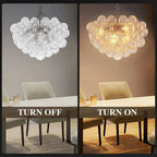 Bubbles Chandelier Clear Swirled Texture Ball Nickel Frame - BeyPan