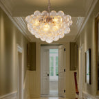 Bubbles Chandelier Clear Swirled Texture Ball Nickel Frame - BeyPan