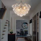 Bubbles Chandelier Clear Swirled Texture Ball Nickel Frame - BeyPan