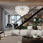 Bubbles Chandelier Clear Swirled Texture Ball Nickel Frame - BeyPan