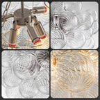 Bubbles Chandelier Clear Swirled Texture Ball Nickel Frame - BeyPan