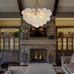 Bubbles Chandelier Clear Swirled Texture Ball Nickel Frame - BeyPan
