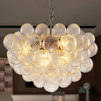 Bubbles Chandelier Clear Swirled Texture Ball Nickel Frame - BeyPan