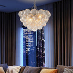Bubbles Chandelier Clear Swirled Texture Ball Nickel Frame - BeyPan