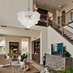 Bubbles Chandelier Clear Swirled Texture Ball Nickel Frame - BeyPan