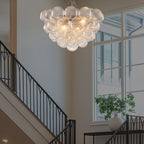 Bubbles Chandelier Clear Swirled Texture Ball Nickel Frame - BeyPan