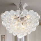 Bubbles Chandelier Clear Swirled Texture Ball Nickel Frame - BeyPan