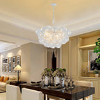Bubbles Chandelier Clear Swirled Texture Ball White Frame - BeyPan