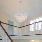 Bubbles Chandelier Clear Swirled Texture Ball White Frame - BeyPan