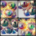 Bubbles Chandelier Semi-Flush Iridescent Cognac Tinted Glass - BeyPan