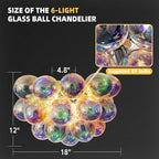 Bubbles Chandelier Semi-Flush Iridescent Cognac Tinted Glass - BeyPan