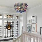 Bubbles Chandelier Semi-Flush Iridescent Cognac Tinted Glass - BeyPan