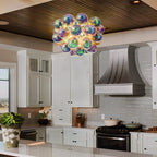 Bubbles Chandelier Semi-Flush Iridescent Cognac Tinted Glass - BeyPan