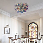 Bubbles Chandelier Semi-Flush Iridescent Cognac Tinted Glass - BeyPan