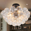 Bubbles Chandelier Semi-Flush Mounted Clear Ribbed Ball Black Frame - BeyPan