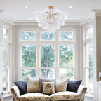 Bubbles Chandelier Semi-Flush Mounted Clear Ribbed Ball Gold Frame - BeyPan