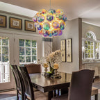 Bubbles Chandelier With Iridescent Cognac Tinted Glass - BeyPan