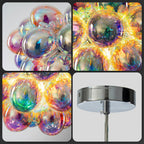 Bubbles Chandelier With Iridescent Cognac Tinted Glass - BeyPan