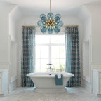 Bubbles Chandelier With Teal Blue Glass Balls - BeyPan